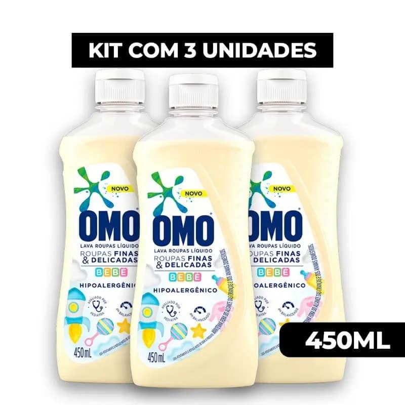 Sabão Líquido OMO Roupas Finas e Delicadas Bebê 450 ml