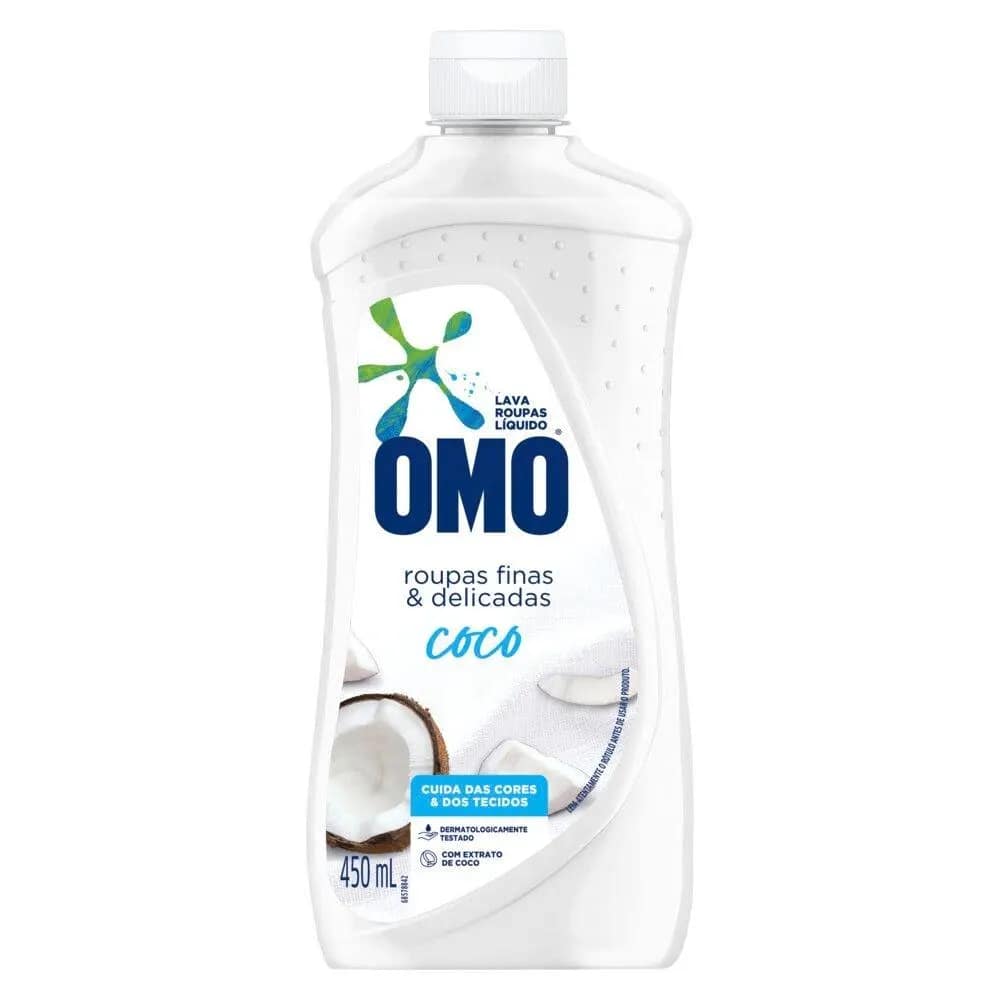 Sabão Líquido OMO Roupas Finas e Delicadas Coco 450 ml