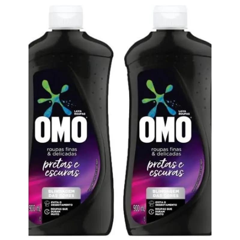 Sabão Líquido OMO Roupas Finas e Delicadas Pretas E Escuras 900 ml – Kit com 2 unidades