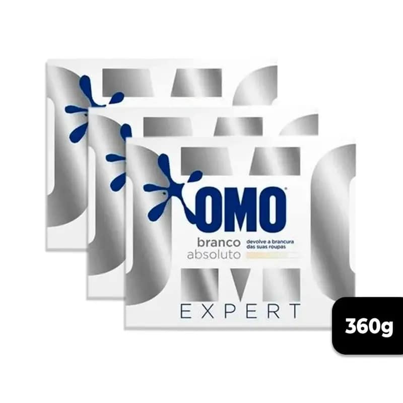Sabão em Pó OMO Expert Branco Absoluto 360 g – Kit com 3 unidades