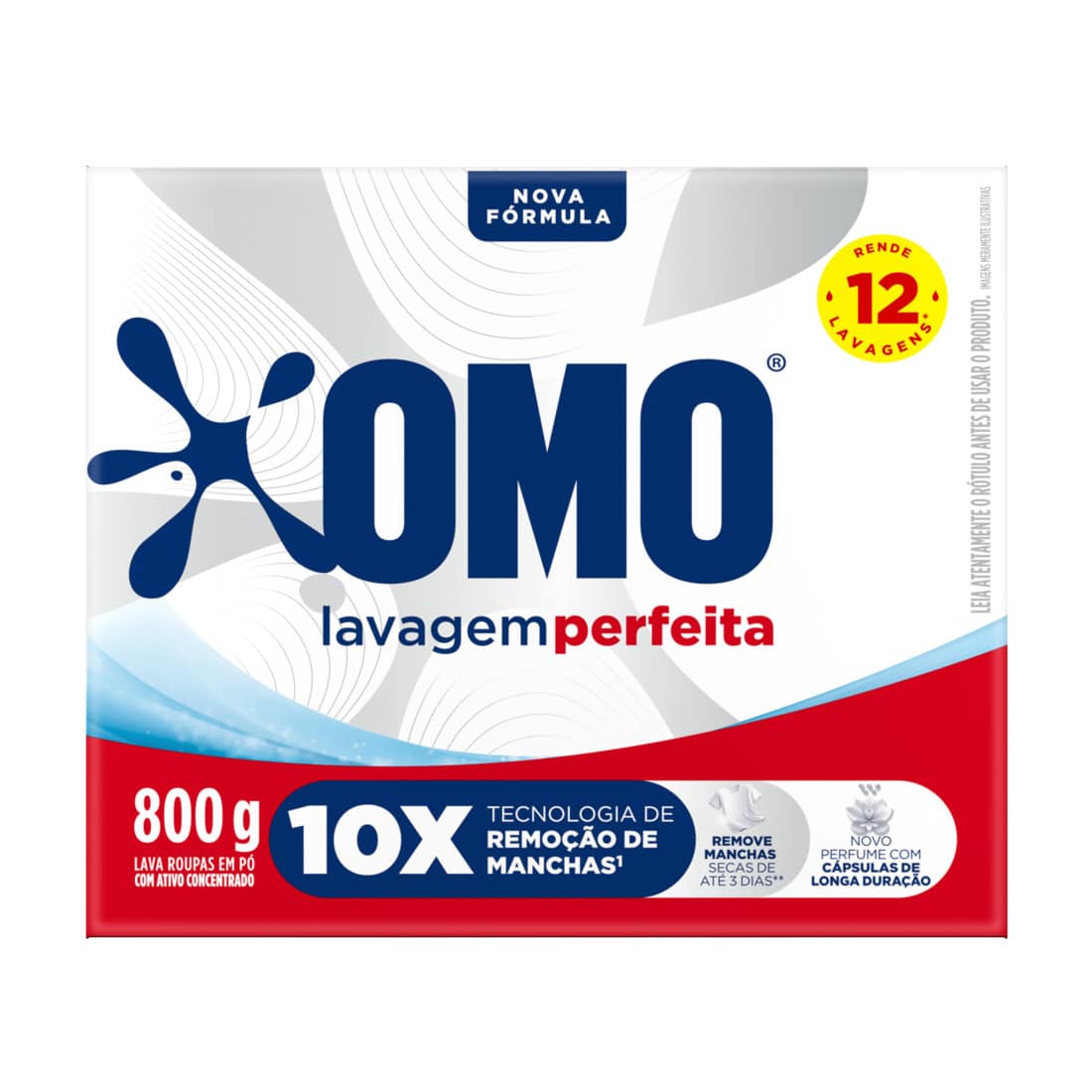 Sabão em Pó OMO Lavagem Perfeita 800 g – Kit com 4 unidades