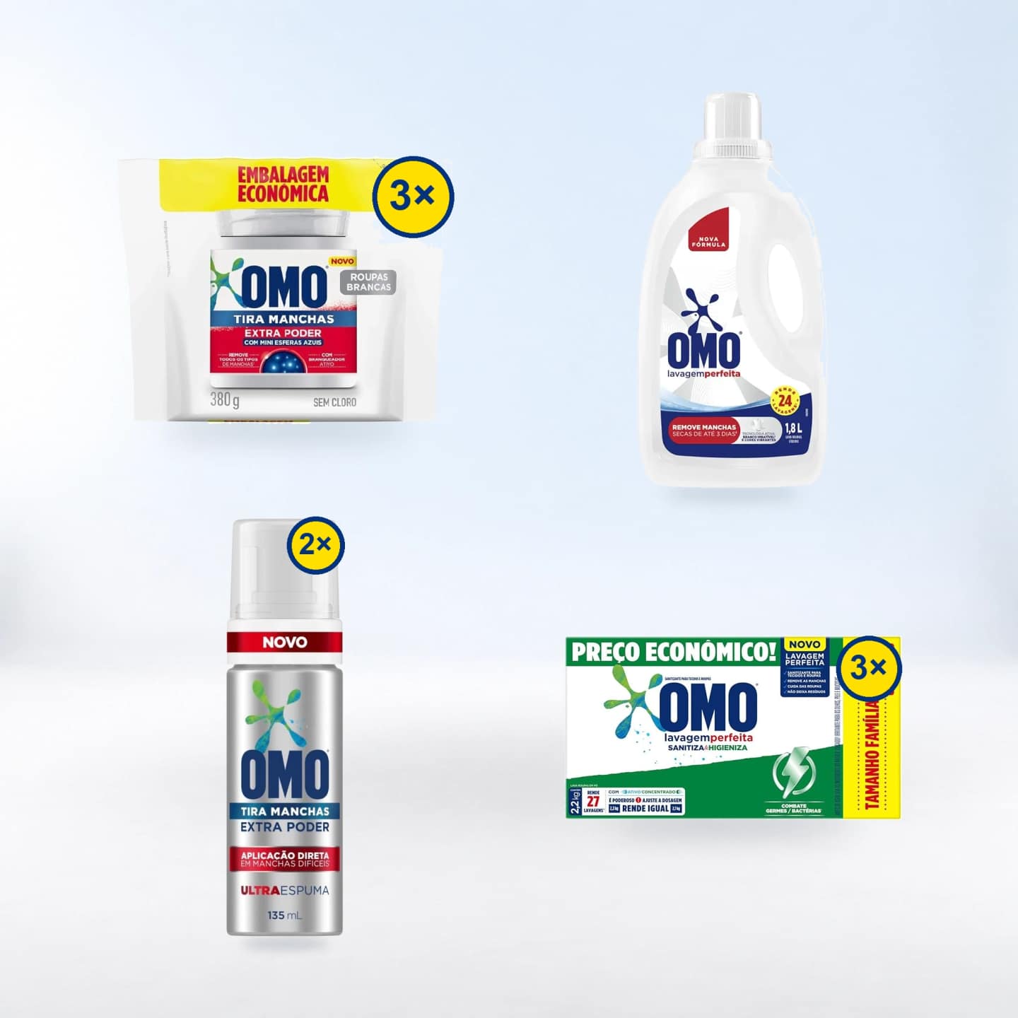 Kit Poder contra Manchas — embalagens incluídas