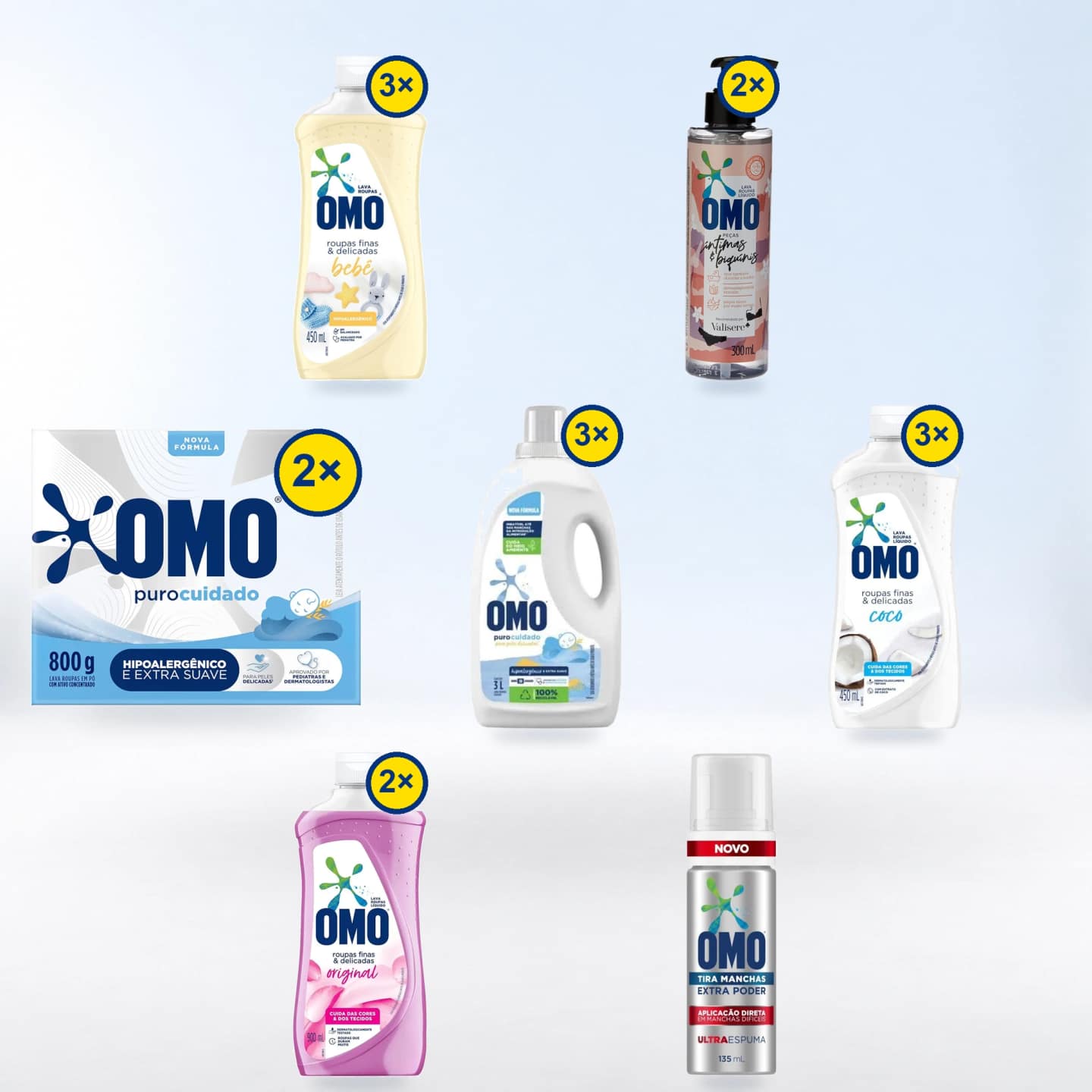Kit Família 4 Perfis — embalagens incluídas