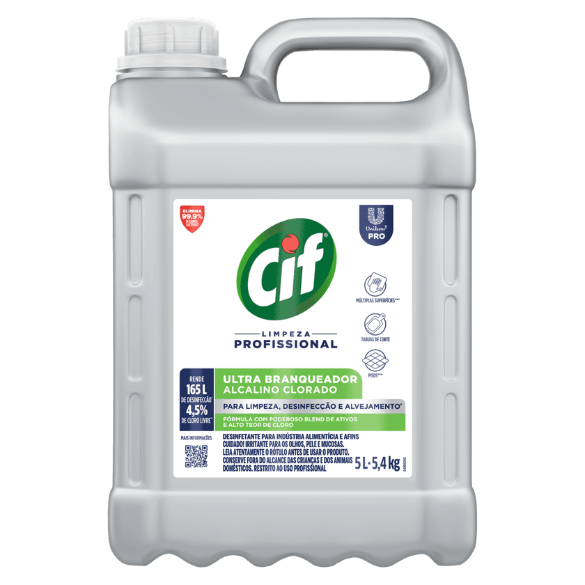 Cif Ultra Whitener Alkaline Chlorinated Detergent 5 L, 165 L Yield