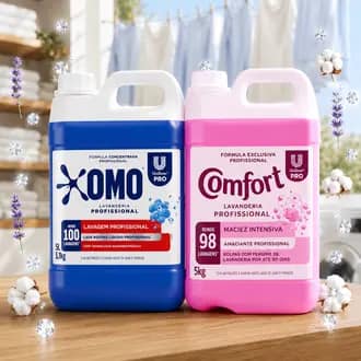 Kit OMO Lavanderia Profissional + Amaciante Comfort 10 L