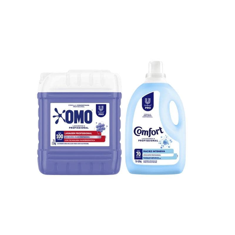 Kit OMO Lavanderia Profissional + Amaciante Comfort 7 L