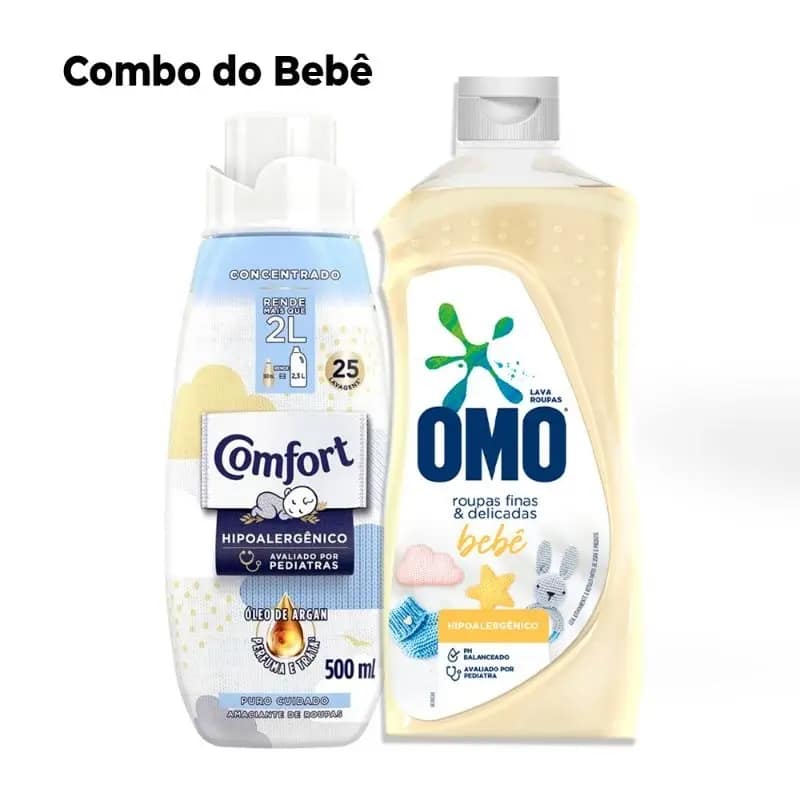 Kit OMO Roupas Finas e Delicadas Bebê + Amaciante Comfort 900 ml