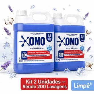 Kit 2 Galão OMO 5 Litros Sabão em Liquido Até 100 Limpezas – Kit com 2 unidades