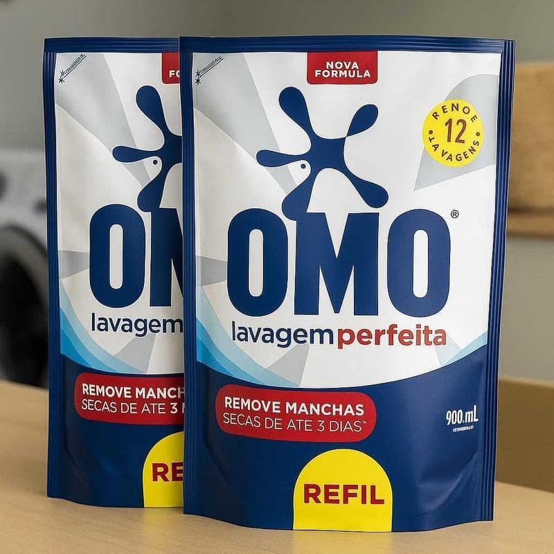 Kit com 2 Sabão Liquido OMO Sachê 900ml Tira Manhas Perfum – Kit com 2 unidades