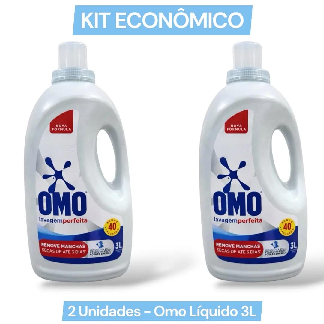 Sabão Líquido OMO Lavanderia Profissional 3 L – Kit com 2 unidades