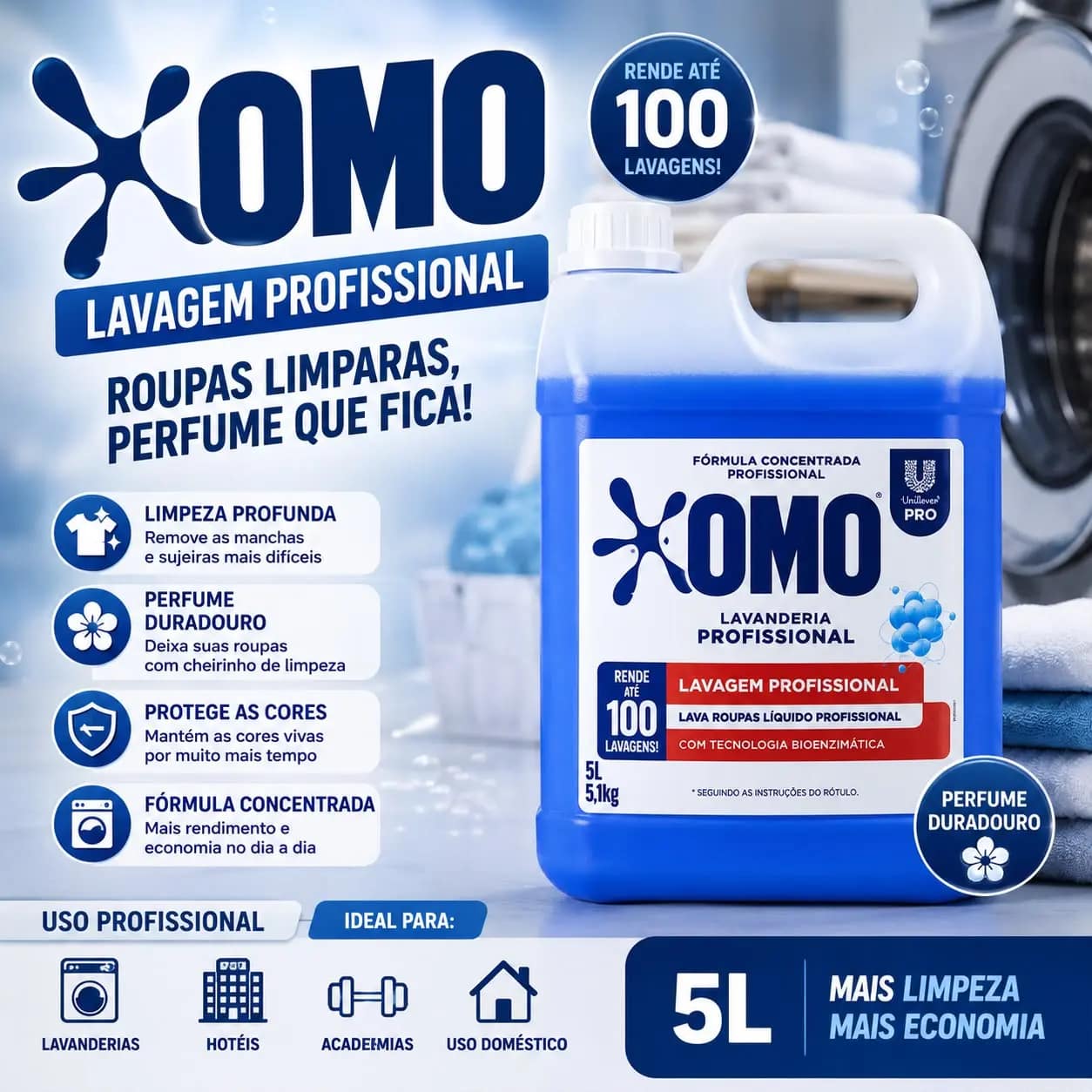 Sabão Líquido OMO Lavanderia Profissional 5 L