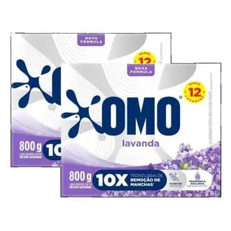 Sabão em Pó OMO Lavanda 800 g – Kit com 2 unidades