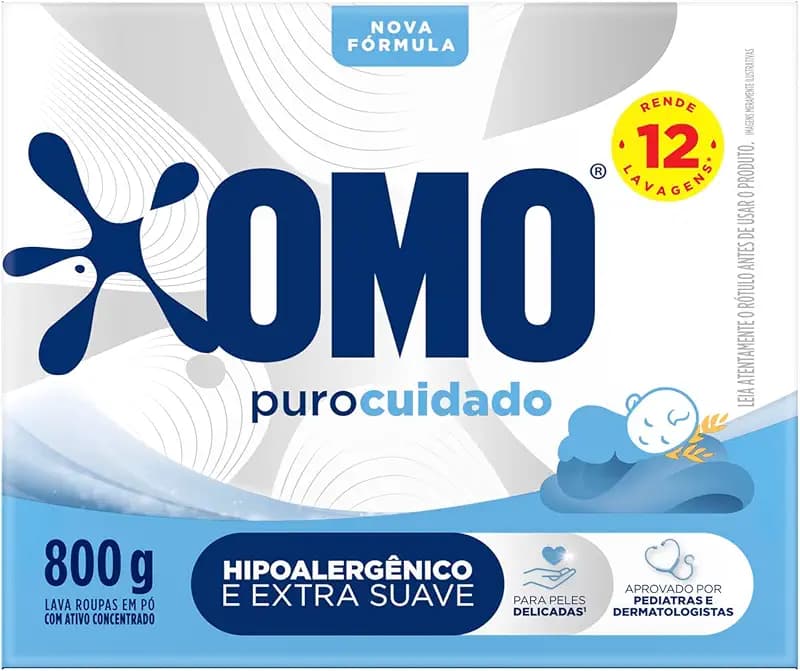 OMO Pure Care Powder Laundry Detergent 800 g