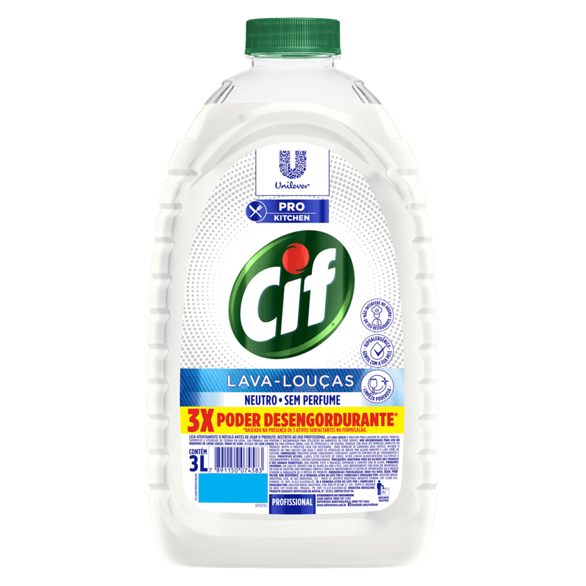 Cif Fragrance-Free Professional Liquid Dishwashing Detergent 3 L