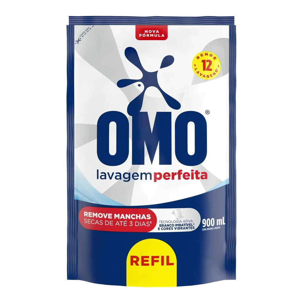 OMO Sabão Líquido Lavagem Perfeita Refil 900 ml
